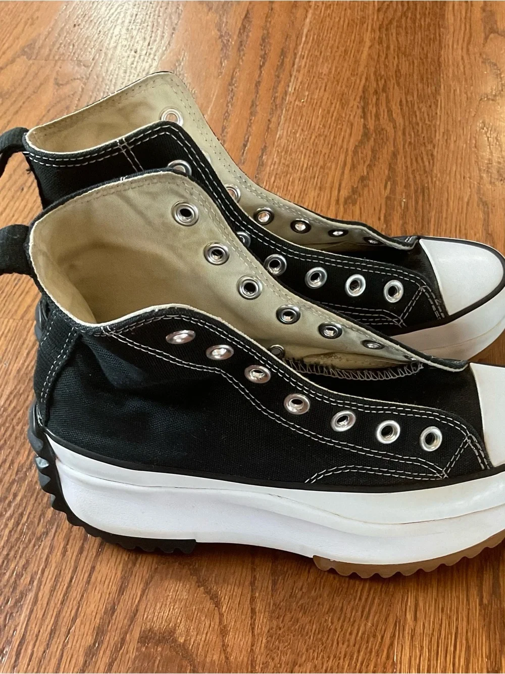 Converse Black & White High-Top Platform Sneakers